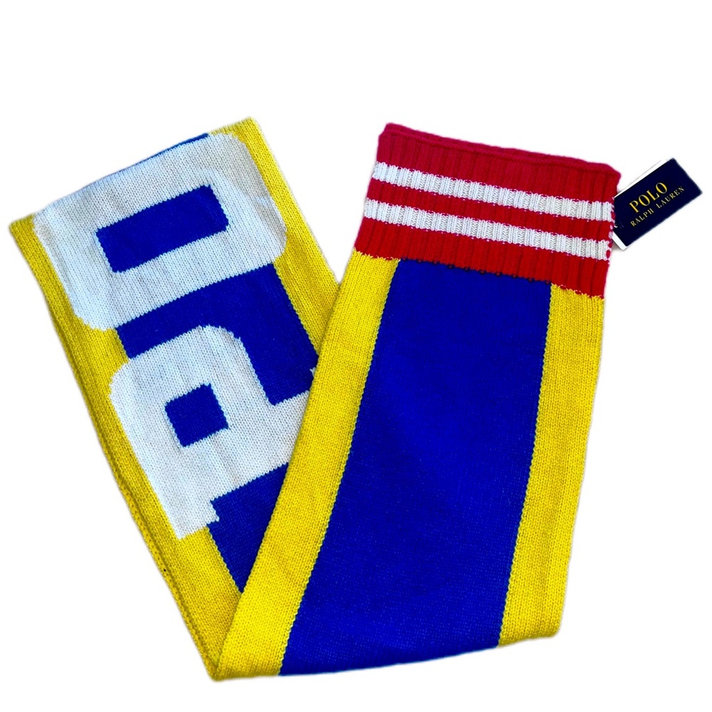 Polo Ralph Lauren Men’s Stadium Scarf Yellow Multi New